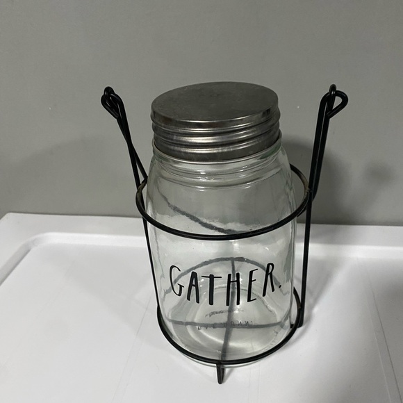 RAE DUNN “ GATHER “ Glass Lantern - Picture 2 of 3